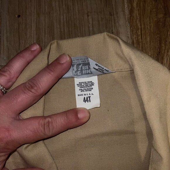 EXXON SHIPPING Co USA Beige Jumpsuit Coveralls Overalls Tiger Logo Vintage - Picture 6 of 6